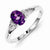 Sterling Silver w/Rhodium Plated Diamond and Amethyst Ring