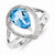 Sterling Silver w/Rhodium Plated Diamond & Light Swiss Blue Topaz Ring