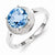 Sterling Silver w/Rhodium Plated Diamond & Light Swiss Blue Topaz Ring