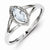 Sterling Silver w/Rhodium Plated Diamond & Aquamarine Marquise Ring