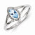 Sterling Silver w/Rhodium Plated Diamond & Sky Blue Topaz Marquise Ring