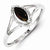 Sterling Silver w/Rhodium Plated Diamond & Garnet Marquise Ring