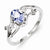 Sterling Silver w/Rhodium Plated Diamond and Tanzanite Oval Ring