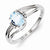 Sterling Silver w/Rhodium Plated Diamond & Sky Blue Topaz Oval Ring