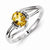 Sterling Silver w/Rhodium Plated Diamond and Citrine Oval Ring