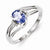 Sterling Silver w/Rhodium Plated Diamond and Tanzanite Oval Ring