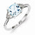 Sterling Silver w/Rhodium Plated Diamond and Sky Blue Topaz Ring