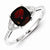 Sterling Silver w/Rhodium Plated Diamond and Garnet Ring