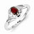 Sterling Silver w/Rhodium Plated Diamond & Garnet Ring