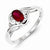 Sterling Silver w/Rhodium Plated Diamond & Ruby Ring