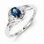 Sterling Silver w/Rhodium Plated Diamond & Sapphire Ring