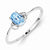 Sterling Silver w/Rhodium Plated Diamond and Sky Blue Topaz Oval Ring