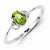 Sterling Silver w/Rhodium Plated Diamond and Peridot Oval Ring