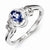 Sterling Silver w/Rhodium Plated Diamond & Tanzanite Oval Ring