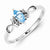 Sterling Silver w/Rhodium Plated Diamond and Sky Blue Topaz Ring