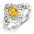 Sterling Silver w/Rhodium Plated Citrine Teardrop Ring