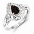 Sterling Silver w/Rhodium Plated Garnet Teardrop Ring