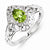 Sterling Silver w/Rhodium Plated Peridot Teardrop Ring