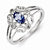 Sterling Silver w/Rhodium Plated Diamond & Tanzanite Oval Ring