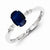 Sterling Silver w/Rhodium Plated Diamond & Sapphire Oval Ring