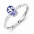 Sterling Silver w/Rhodium Plated Diamond & Tanzanite Oval Ring