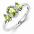 Sterling Silver Peridot & Diamond Ring