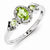 Sterling Silver Peridot & Diamond Ring