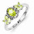 Sterling Silver Peridot Diamond Ring