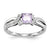 Sterling Silver Pink Amethyst & Diamond Ring