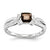 Sterling Silver Smoky Quartz Diamond Ring