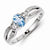 Sterling Silver Light Swiss Blue Topaz & Diamond Ring