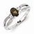 Sterling Silver Smoky Quartz Diamond Ring