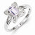 Sterling Silver Pink Amethyst & Diamond Ring