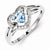 Sterling Silver Light Swiss Blue Topaz Diamond Ring