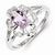 Sterling Silver Pink Amethyst & Diamond Ring