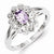 Sterling Silver Pink Amethyst & Diamond Ring