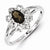 Sterling Silver Smoky Quartz Diamond Ring