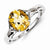 Sterling Silver with Citrine and White Topaz Oval Ring