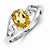 Sterling Silver with Citrine and White Topaz Oval Ring