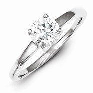 Sterling Silver Solitaire Round CZ Ring