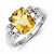 Sterling Silver with Citrine and White Topaz Oval Ring