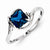 Sterling Silver w/Rhodium Plated Diamond & London Blue Topaz Ring