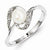 Sterling Silver w/Rhodium Plated Diamond and FW Cultured Pearl Ring