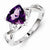 Sterling Silver w/Rhodium Plated Amethyst White Topaz Trillion Ring