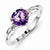 Sterling Silver w/Rhodium Plated Diamond and Amethyst Heart Ring