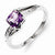 Sterling Silver w/Rhodium Plated Diamond and Amethyst Square Ring