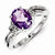 Sterling Silver w/Rhodium Plated Diamond and Amethyst Oval Ring