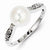 Sterling Silver w/Rhodium Plated Diamond and FW Cultured Pearl Ring