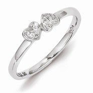 Sterling Silver White Diamond Stackable Ring