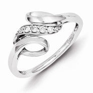 Sterling Silver w/Rhodium Plated Diamond Ring